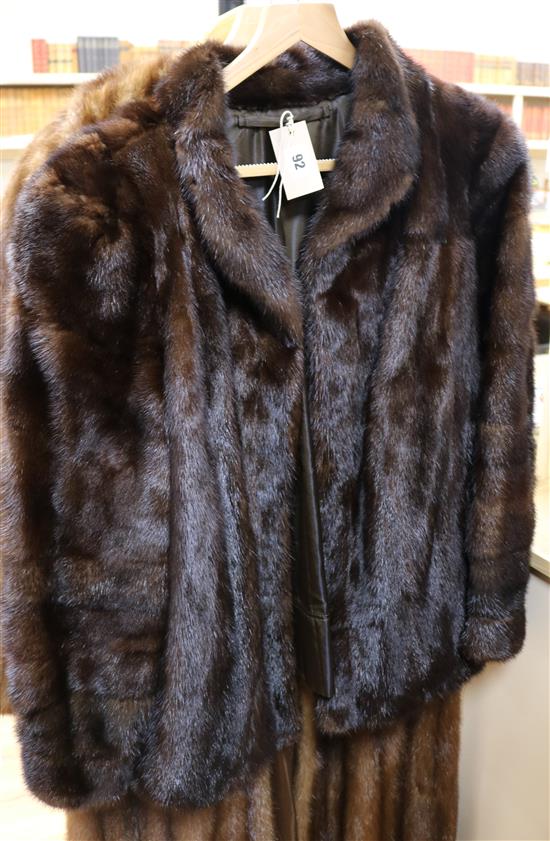 A dark brown mink jacket